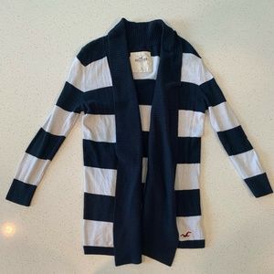 Hollister Navy Blue Striped Cardigan